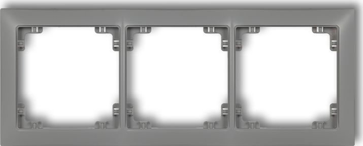 Karlik Ramka Deco Soft uniwersalna potrójna z tworzywa szary mat (27DRSO-3)