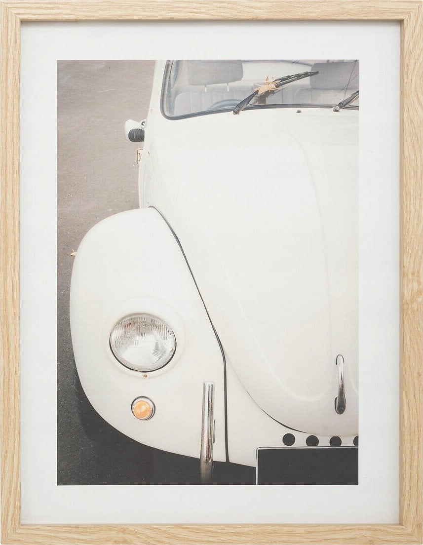 Atmosphera Plakat w ramie z retro samochodem VIVIEN, 30 x 40 cm