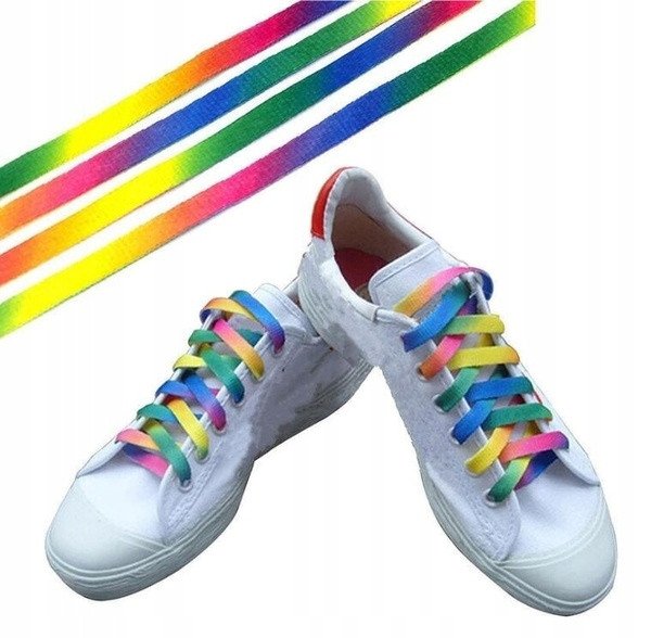 Sznurówki Tęczowe PARA TĘCZA Kolorowe 100cm PL48h