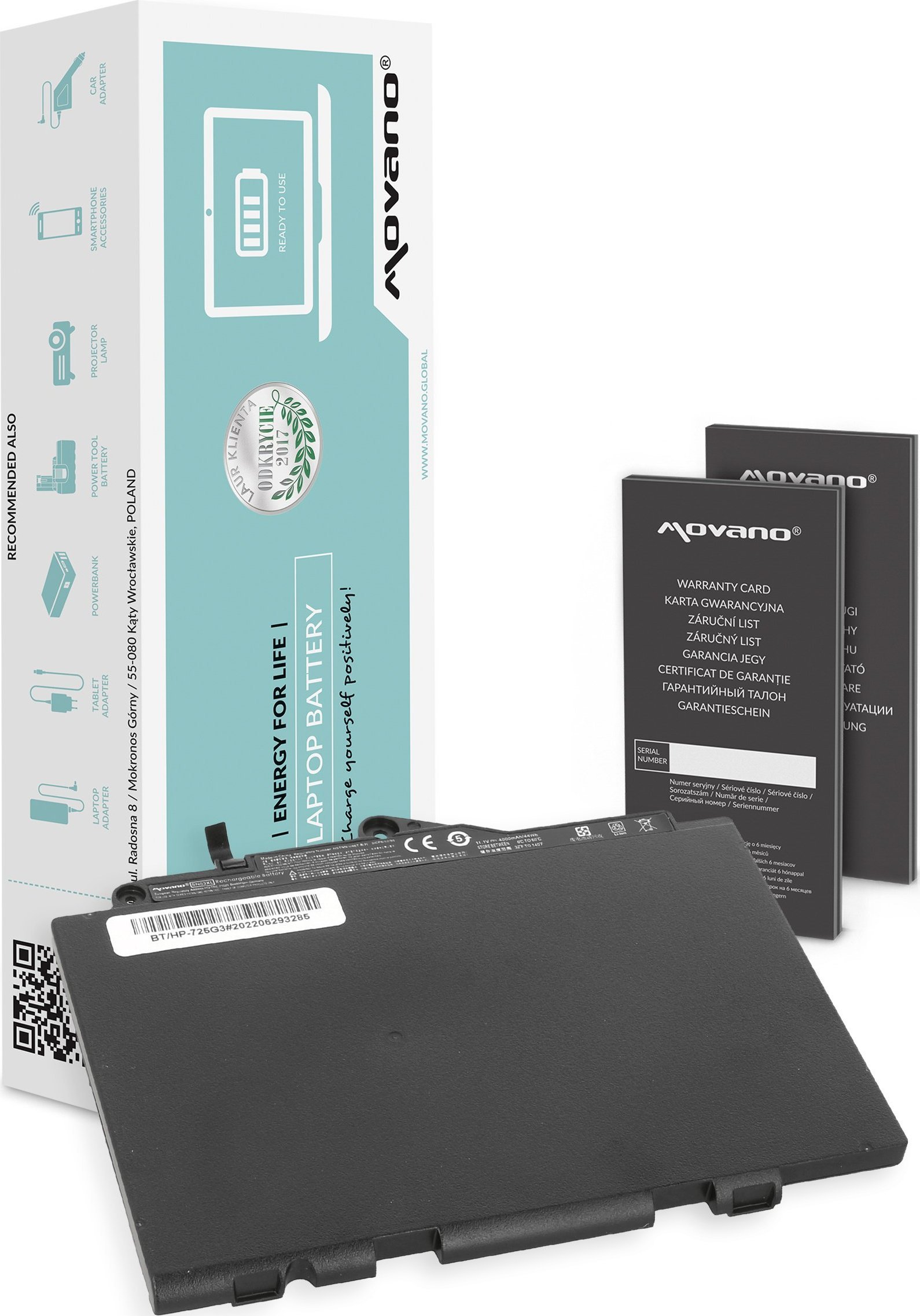 Bateria Movano Bateria SN03XL do HP EliteBook 725 820 G3