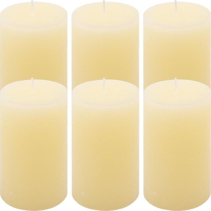 Zestaw świec rustykalnych, 11,5 cm, 6,8 cm, kremowy, 6 szt