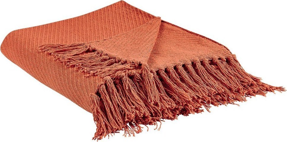 Beliani Koc bawełniany 125 x 150 cm czerwony YARSA!