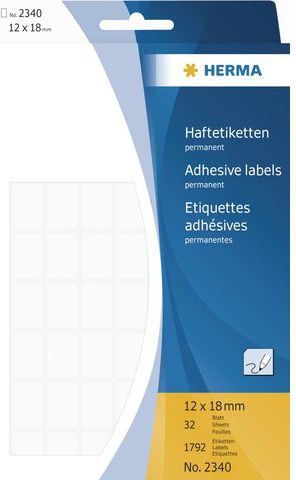 Herma Etykiety samoprzylepne, białe 12x18 mm 1792 Szt. - 2340