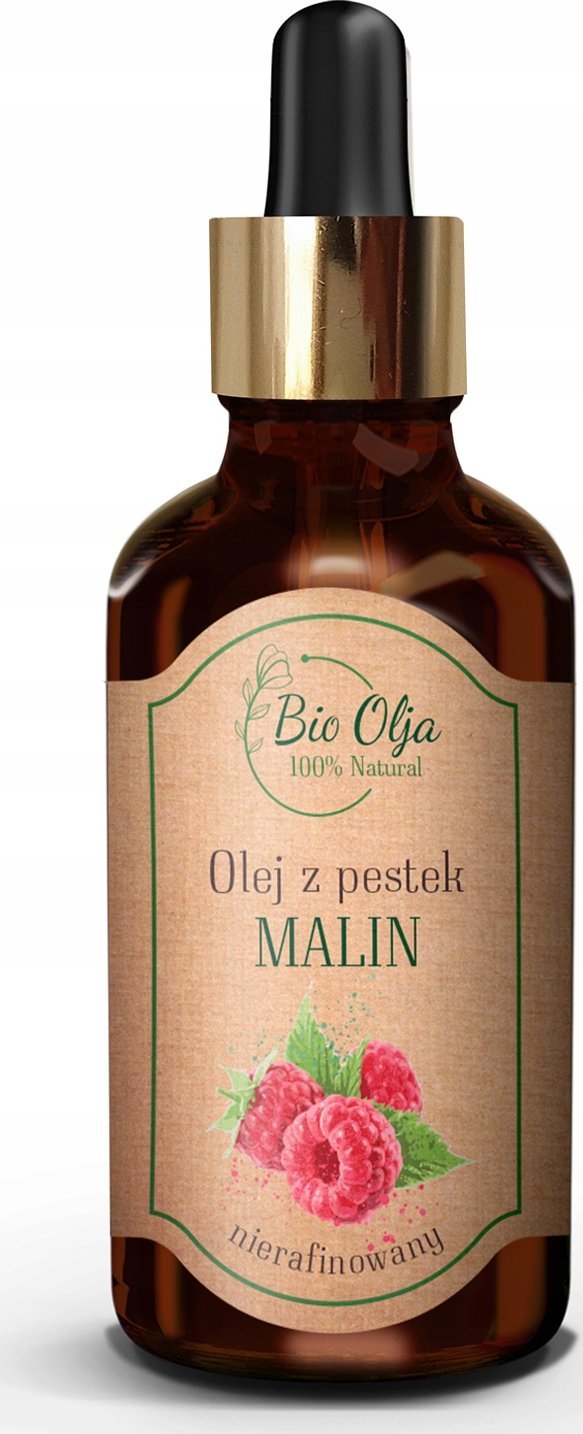 Bio Olja OLEJ Z PESTEK MALIN -100% zimnotłoczony, nierafinowany bez konserwantów 50ml