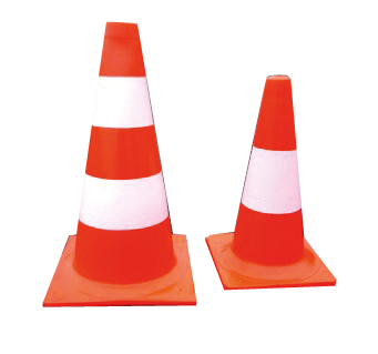 Mega Pachołek drogowy biało-pomarańczowy 50cm odblaskowy - 35587