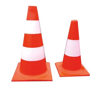 Mega Pachołek drogowy biało-pomarańczowy 50cm odblaskowy - 35587