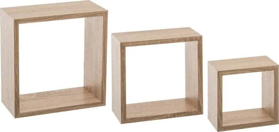 5five Komplet trzech półek dekoracyjnych ściennych CUBE S - kolor naturalny dąb