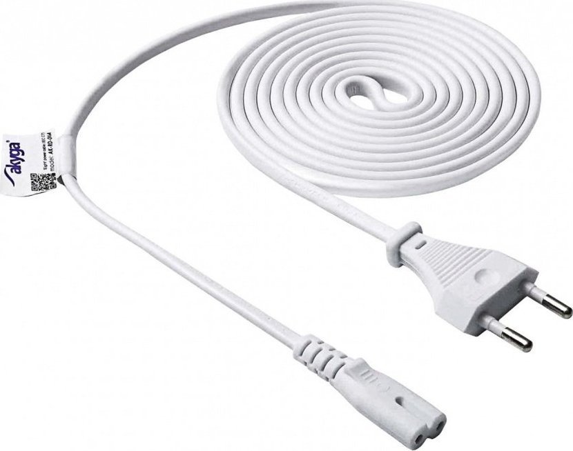 Kabel zasilający Akyga Kabel zasilający Akyga AK-RD-06A ósemka CCA CEE 7/16 / IEC C7 1,5 m biały