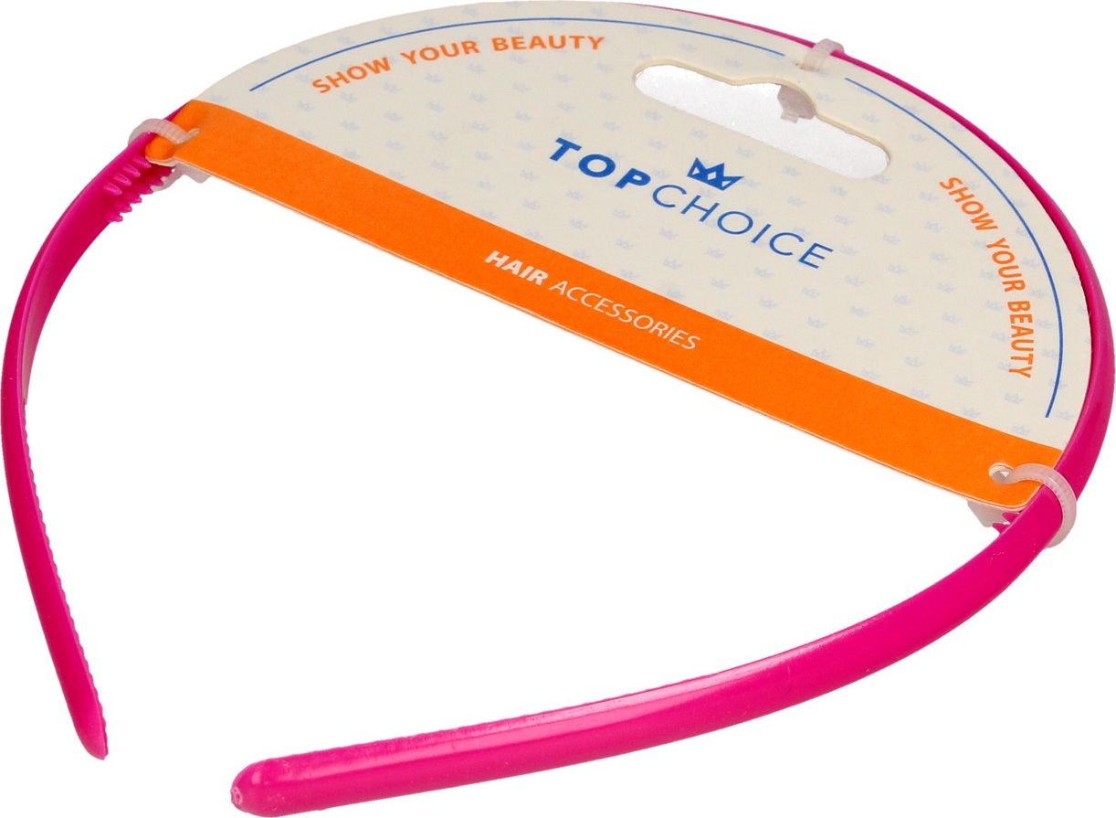 Top Choice Top Choice Opaska do włosów różowa cienka (27871) 1szt