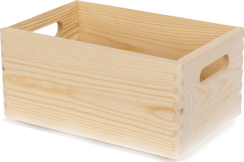 Wamar-Sosenka Drewniana Skrzynka 13,5x30x20 cm - Naturalna Surowa Szlifowana Drewno sosnowe 6 litry / Wamar-Sosenka