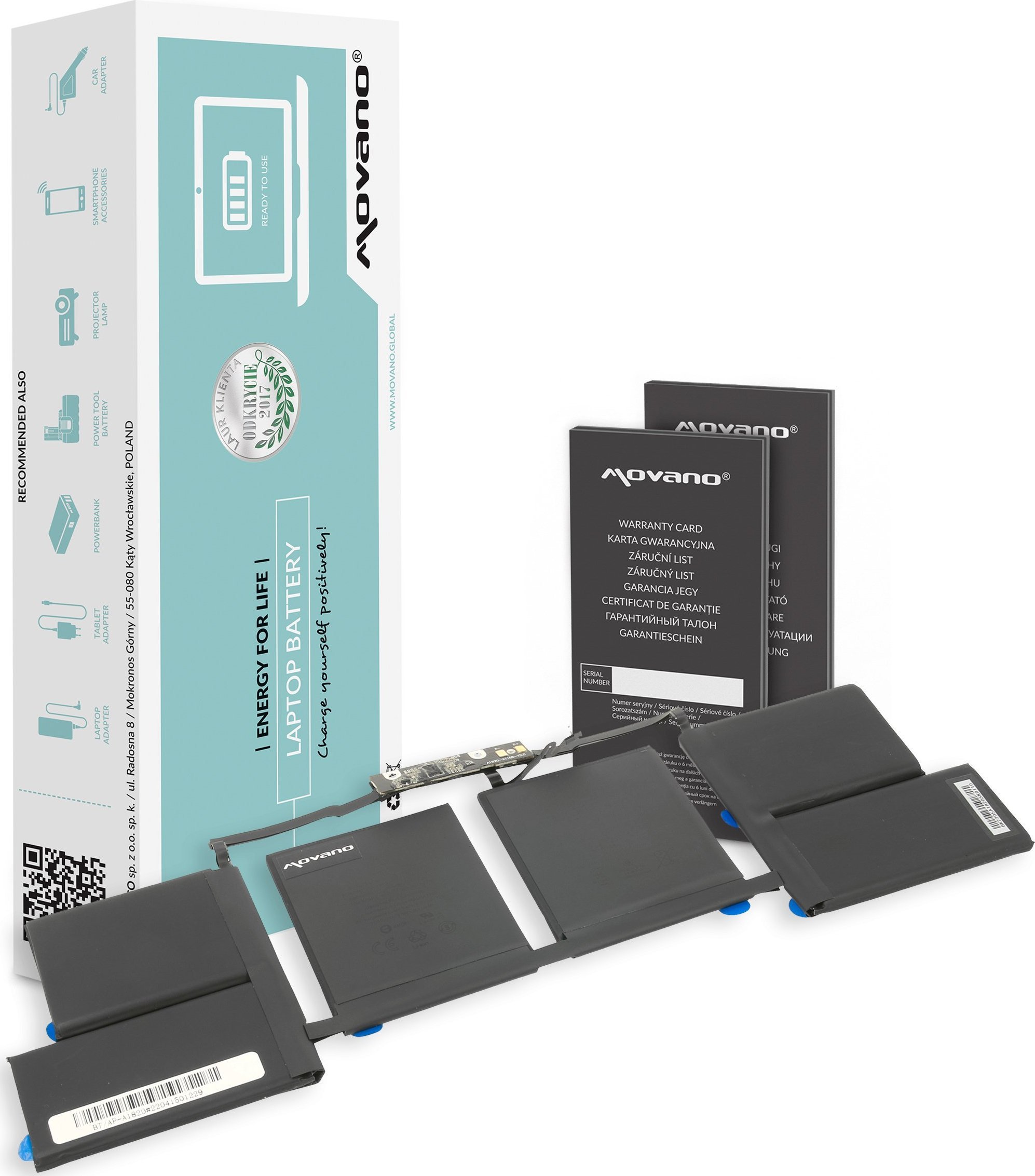 Bateria Movano Bateria A1820 do Apple MacBook Pro 15 A1707