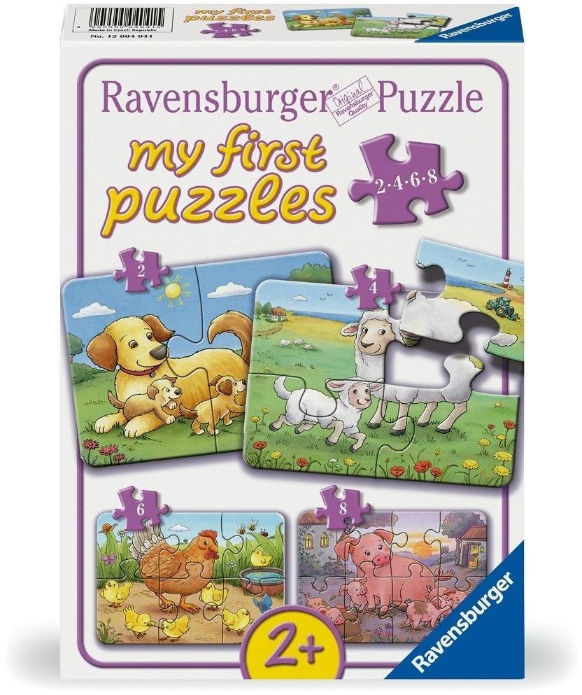 Puzzle dla dzieci 2D: Rodzina zwierząt 2-4-6-8el