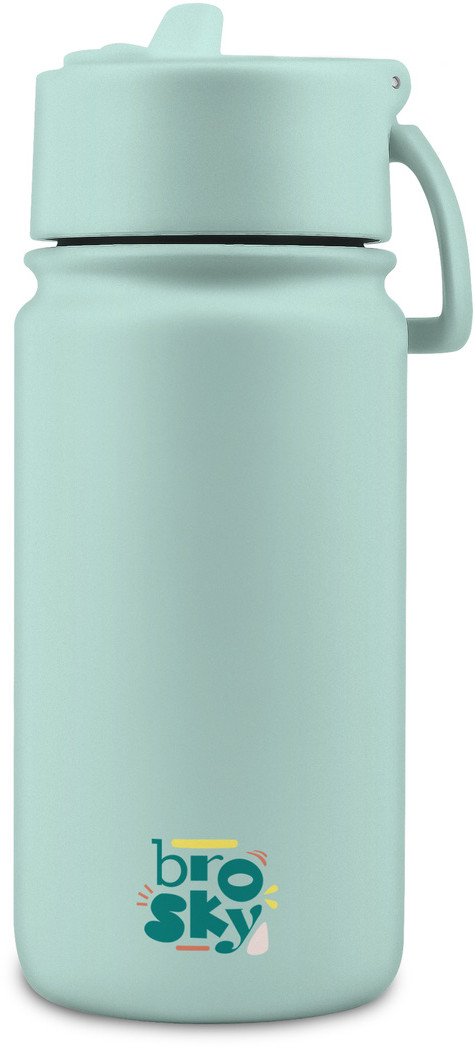 Brosky Basic Stalowa butelka na wodę w kolorze miętowym 450ml