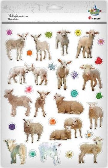 Titanum Naklejki papierowe owce, kwiaty 31szt.