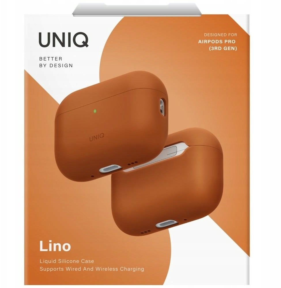 Uniq Lino - etui silikonowe do AirPods Pro 3 pomarańczowe