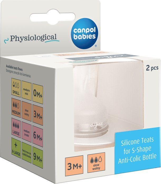 Smoczek silikonowy do butelki S-Shape M 2 szt. 59/892