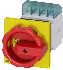 Siemens Łącznik krzywkowy 0-1 3P 16A do wbudowania żółto/czerwony IP65 (3LD2054-0TK53)