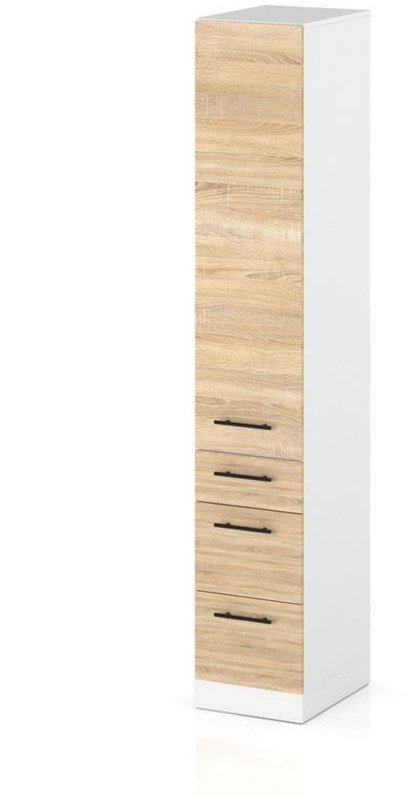 Słupek Kuchenny Stojący 30cm Szafka 3 Szuflady S30s3 Spremium Dąb Sonoma