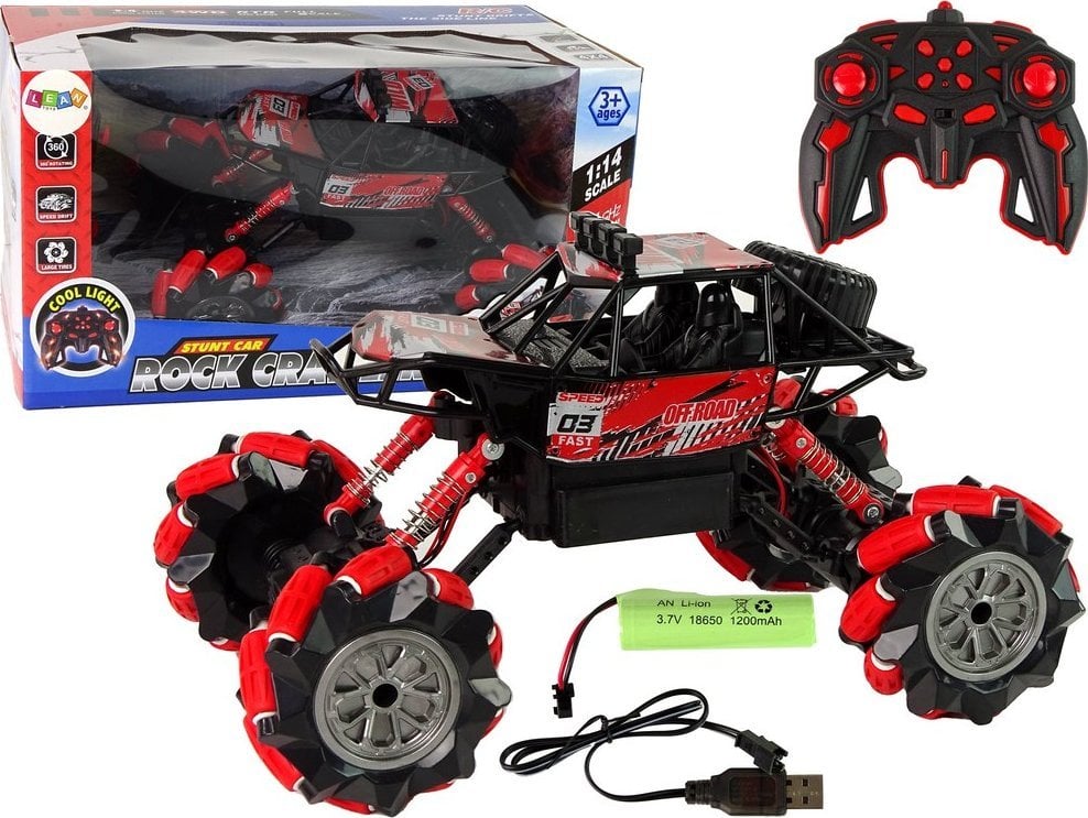 LeanToys Auto Zdalnie Sterowane 1:14 Czerwone Duże LEAN Toys