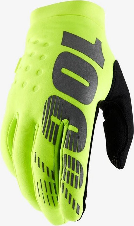 100% Rękawiczki 100% BRISKER Youth Glove fluo yellow roz. M (długość dłoni 149-159 mm) (DWZ)