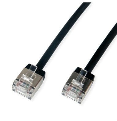 ROLINE U/FTP Data Center Patch Cord Cat.6A (Class EA), LSOH, Slim, Ultra Short Connector, czarny, 2 m