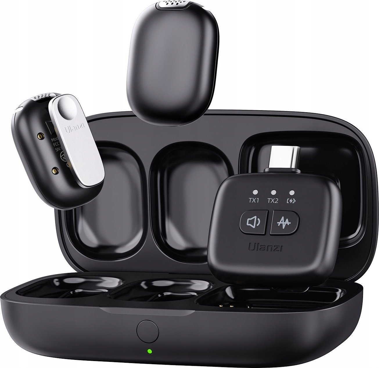 2x Mikrofon Bezprzewodowy 3w1 na USB-C Lightning Mini Jack 3,5mm / ULANZI A30