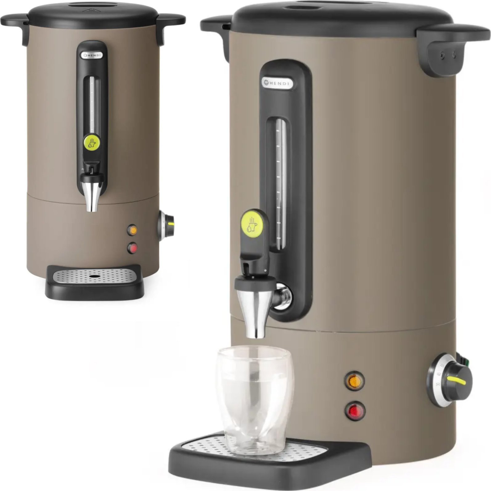 Hendi Warnik do wody grzanego wina z kranem tacką ociekową 9 l 950 W - taupe Warnik do wody grzanego wina z kranem tacką ociekową 9 l 950 W - taupe