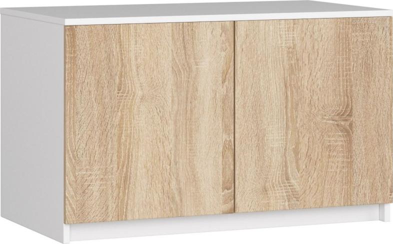 Fabryka Mebli Akord Nadstawka na szafę S 90 cm - biała-dąb sonoma - 2 drzwi