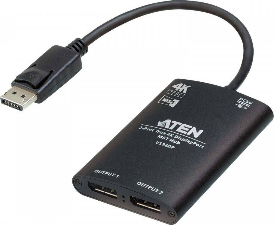 Adapter AV Aten DisplayPort - DisplayPort czarny (VS92DP)