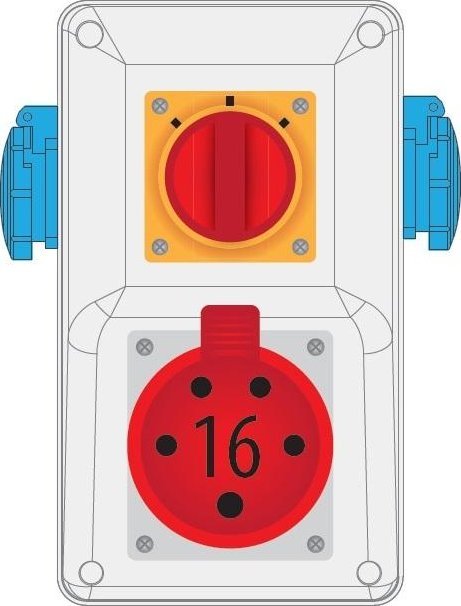 Pawbol Rozdzielnica R-BOX KOMPAKT 16A/5 2x250V wył. L/P - B.165/2/LP
