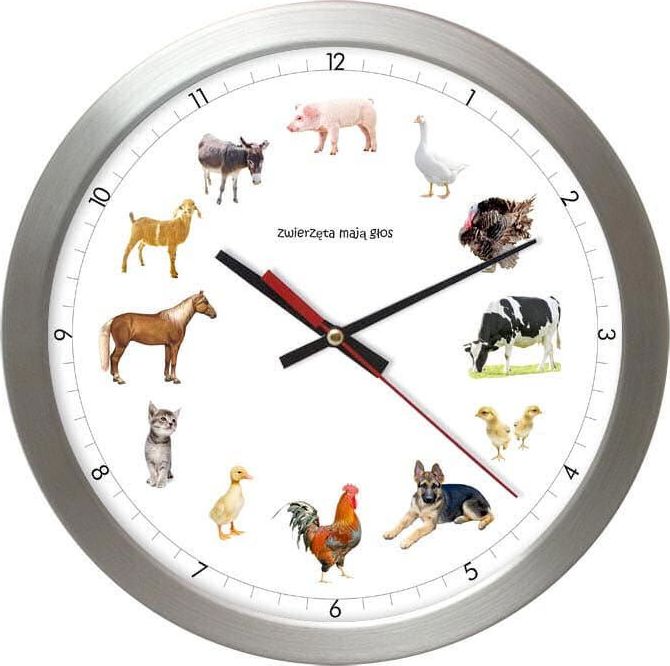 Atrix Zegar z głosami zwierząt Atrix AS028ZM T2 SW 30 cm uniwersalny