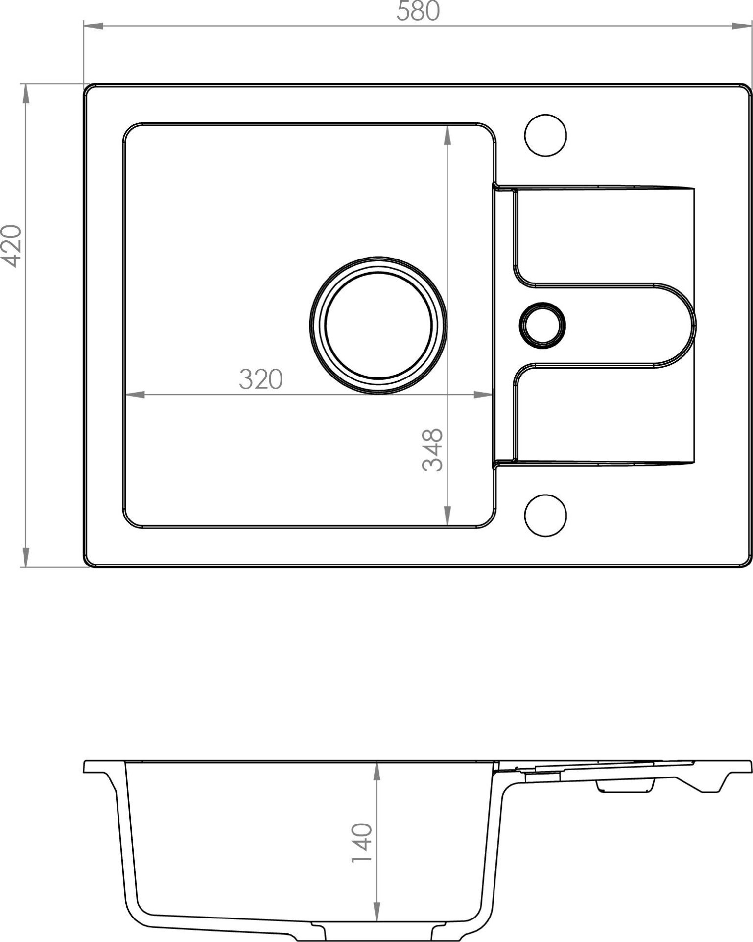 Zlewozmywak KPL Alveus CANCAN 30 kol. 91 czarny (42x58) zlew Granital z syfonem POP-UP