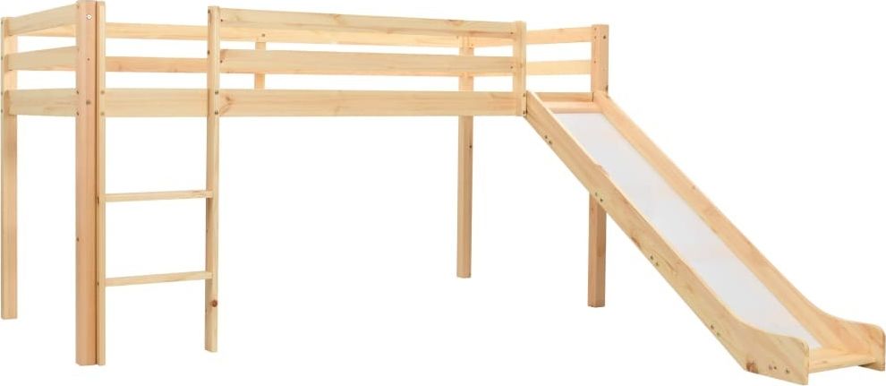 vidaXL Wysoka rama łóżka dziecięcego, zjeżdżalnia i drabinka, 97x208cm