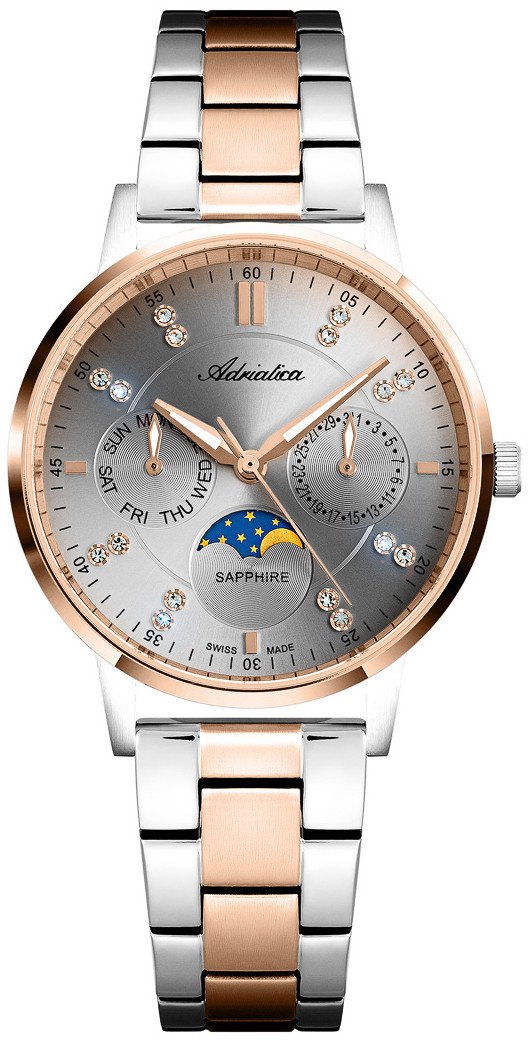 Zegarek damski Adriatica A3834.R1R7QF CYRKONIE srebrny