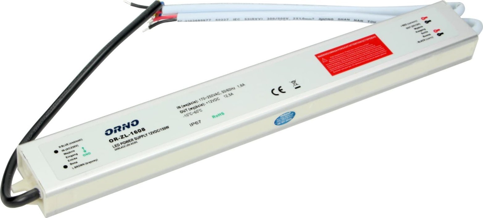 Orno Zasilacz do LED 12VDC 150W, IP67 (OR-ZL-1608)