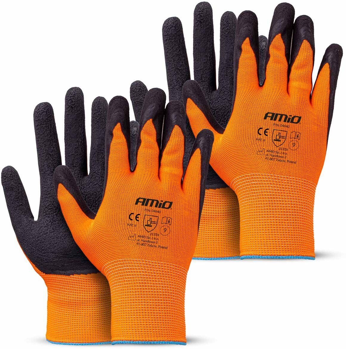 Rękawice ochronne poliestrowe powlekane pianą lateksową rozmiar 9 2132x 4szt. amio-04640