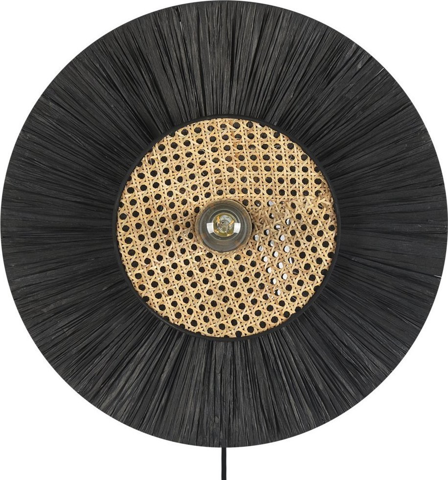 Kinkiet Beliani Lampa ścienna papierowa ⌀ 50 cm czarna YAAPI