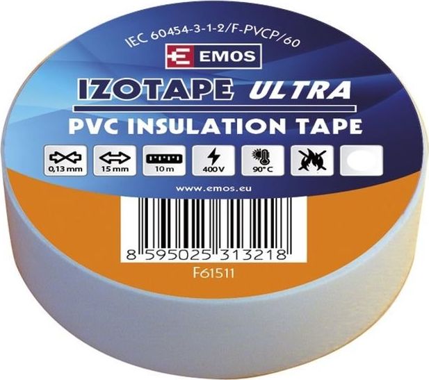 Emos PVC izoliacinė juosta IZOTAPE ULTRA 15/10 balta