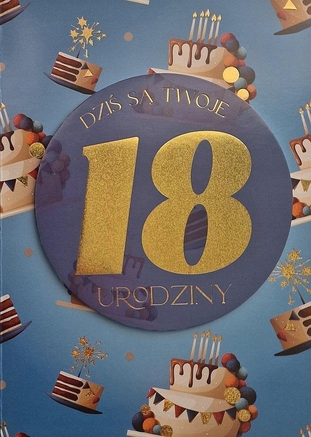 Yeku Karnet Urodziny 18 męskie