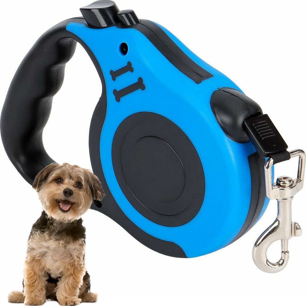 Verk Smycz automatyczna dla psa taśma z blokadą mocna lekka zwijana 5m 15kg Smycz automatyczna dla psa taśma z blokadą mocna lekka zwijana 5m 15kg