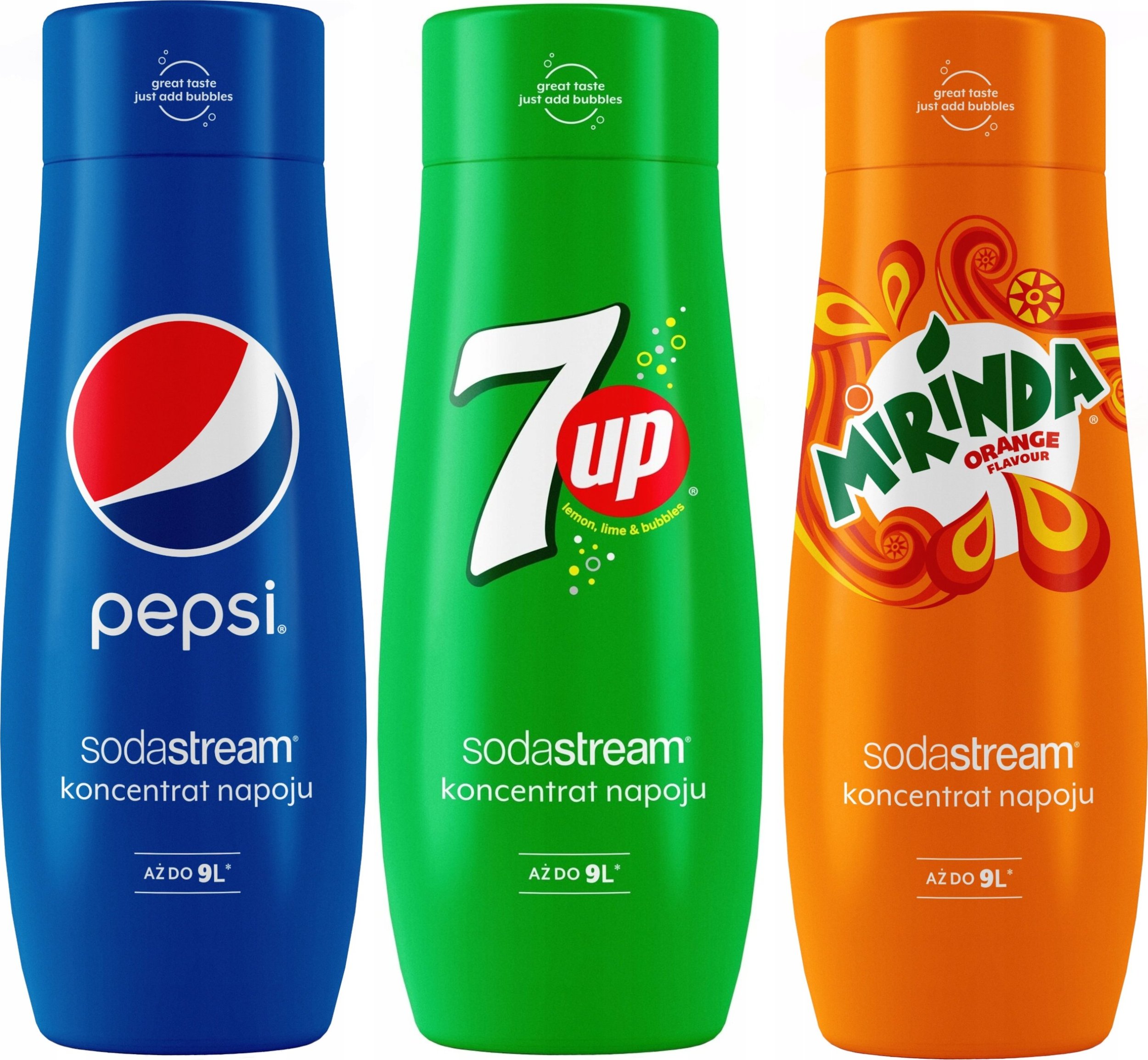 Zestaw 3 koncentratów SodaStream Pepsi+7UP+Mirinda