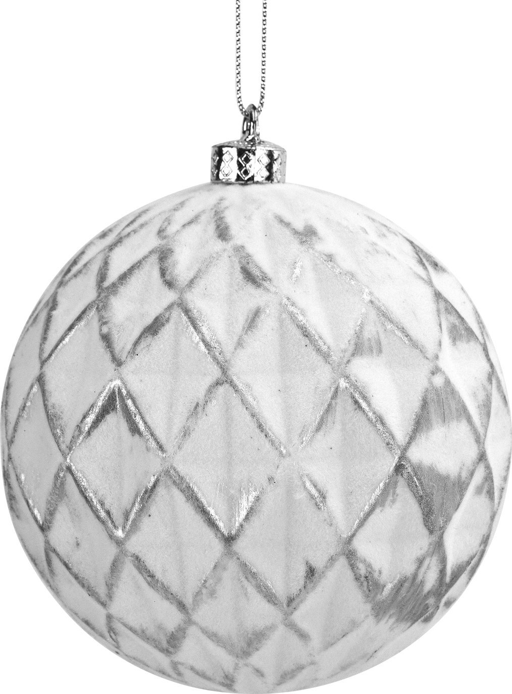 Art-Pol Komplet bombek 6 szt. biało-srebrny 10 cm 156709