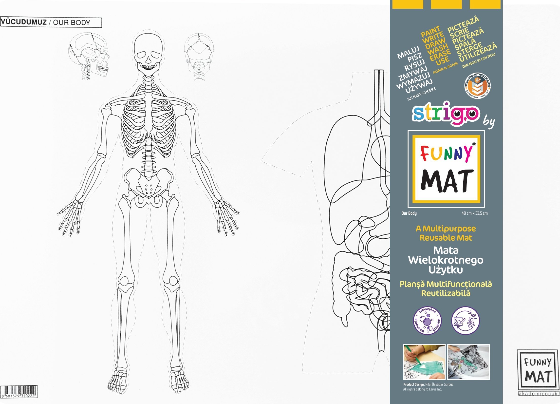 vidaXL Mata transparentna Ciało Funny Mat STRIGO