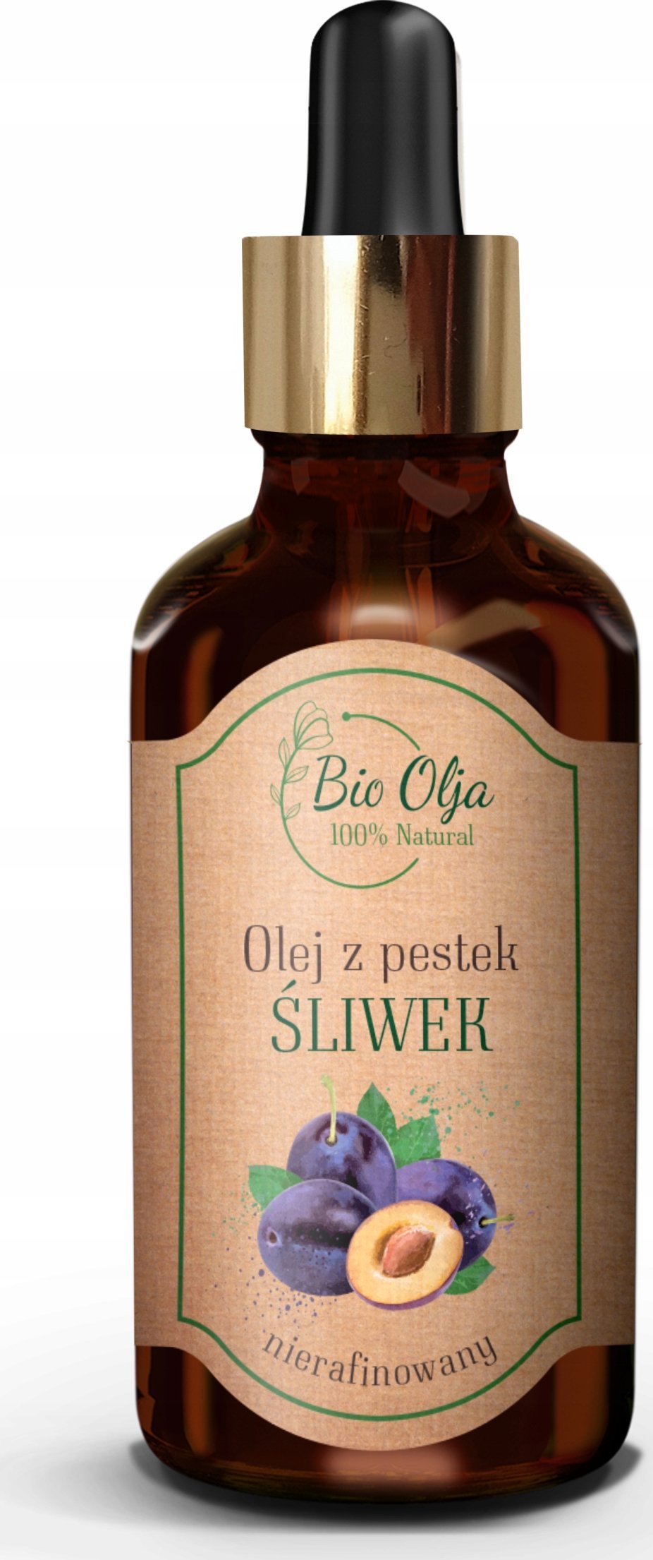 Bio Olja OLEJ Z PESTEK ŚLIWEK - 100% zimnotłoczony, nierafinowany olej bez konserwantów 50ml