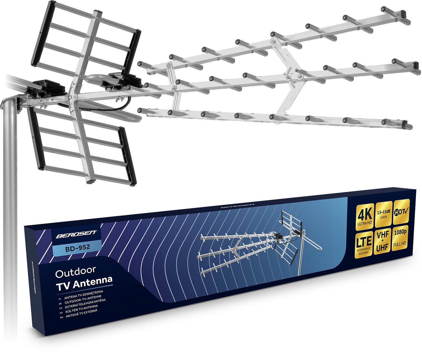 Antena RTV Berdsen Antena zewnętrzna kierunkowa TV ultra HD 4K BD-952