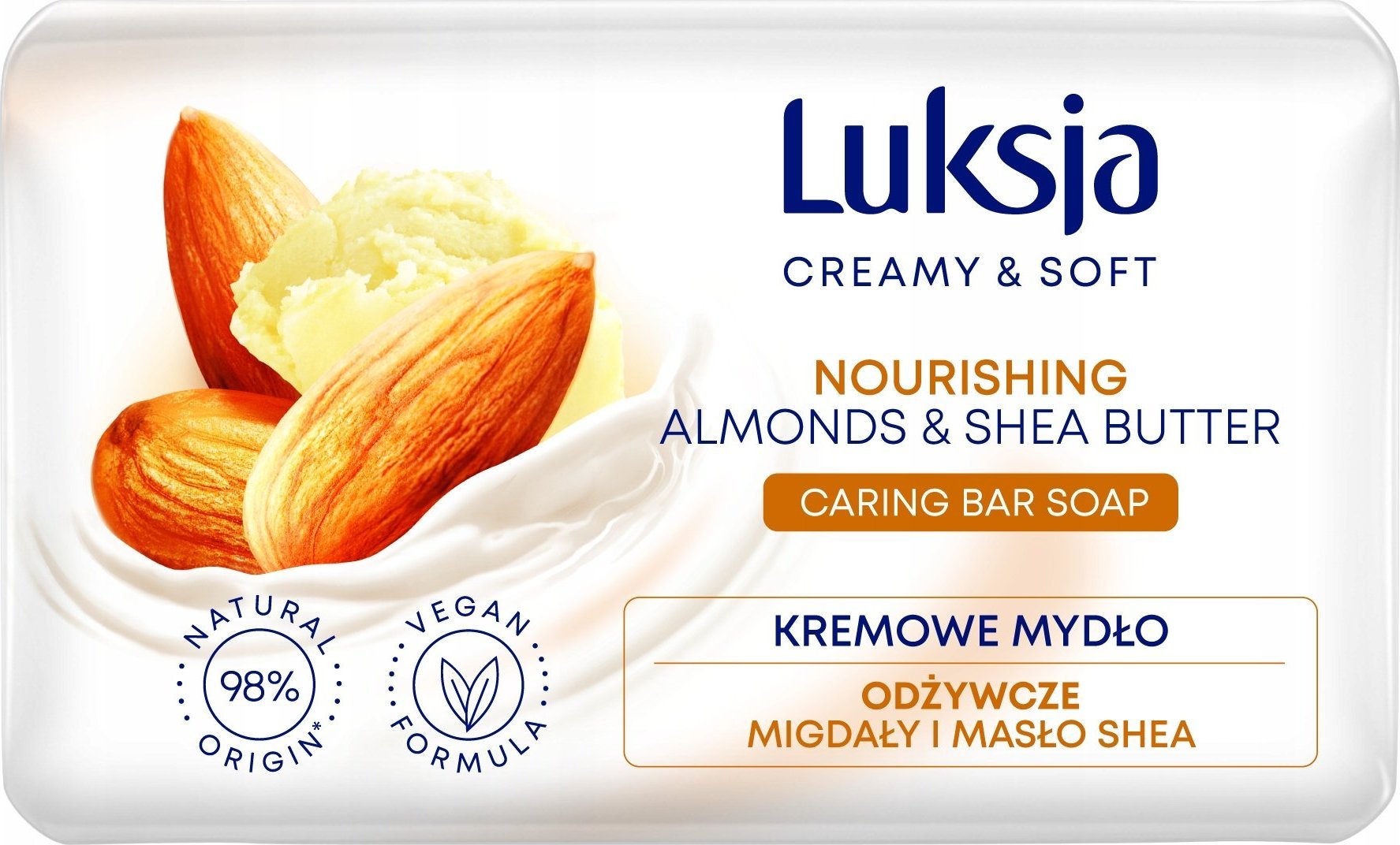 Sarantis Luksja Creamy & Soft Odżywcze Kremowe Mydło w kostce Migdały & Masło Shea 90g