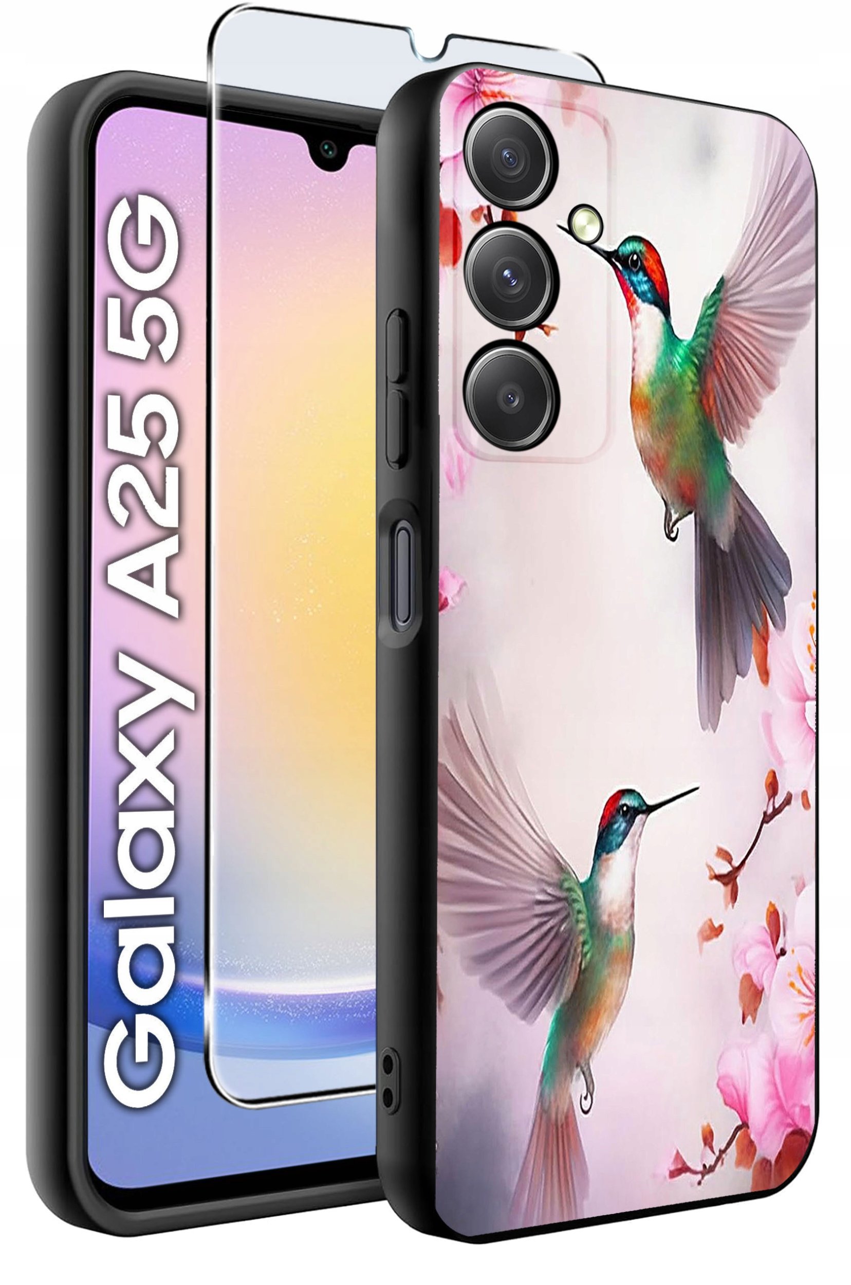 ETUI do Samsung A25 5G WZORY | SILIKONOWE MATT CASE + SZKŁO HARTOWANE 9H