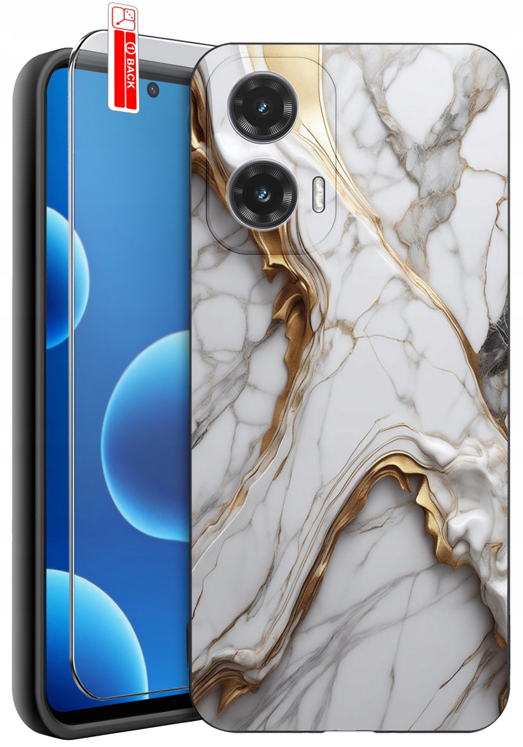 ETUI do Motorola Moto G45 5G | WZORY | SILIKONOWE MATT CASE + SZKŁO 9H