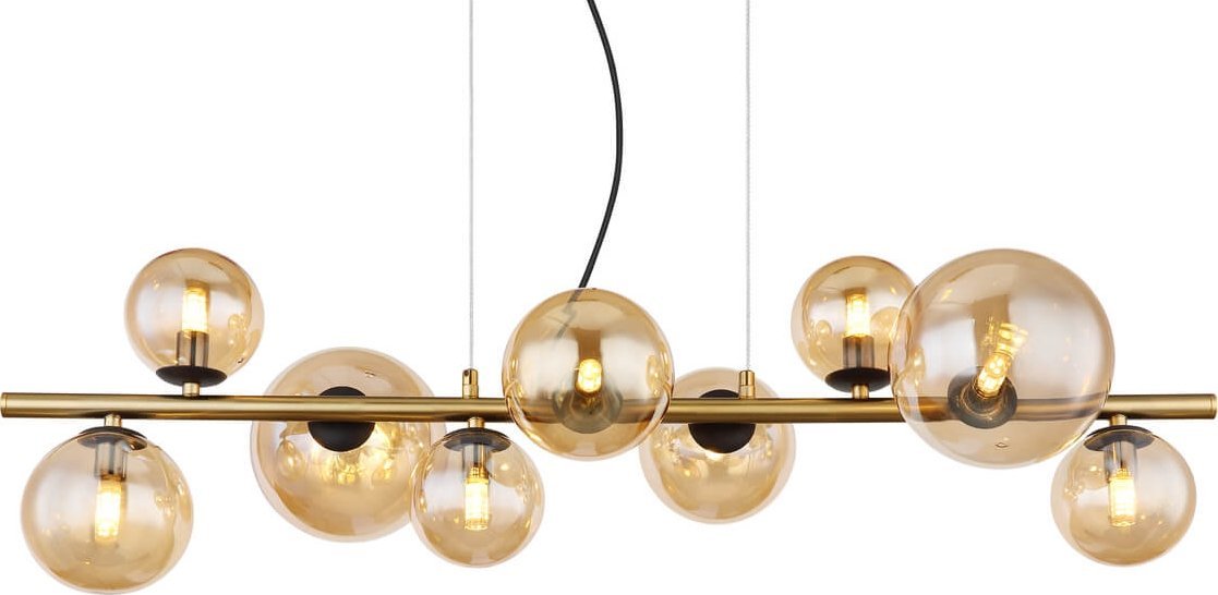 Lampa wisząca Globoeasterneurope Globo Riha 56135-9H lampa wisząca zwis 9x3,5W G9 LED 3000K złota/bursztynowa
