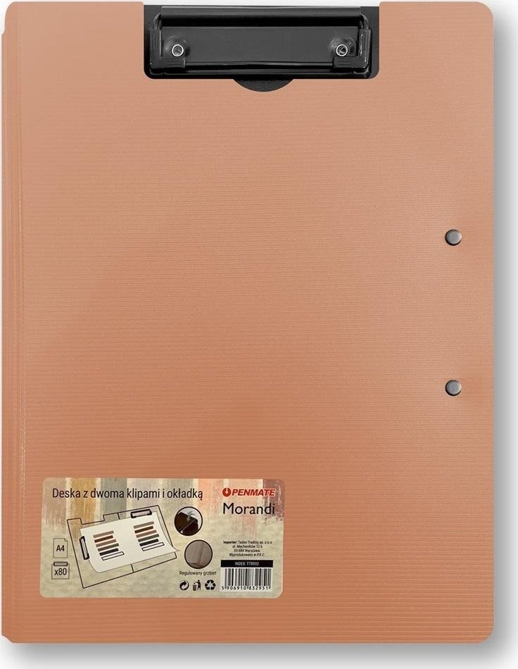 Deska z dwoma klipami i okładką A4/A3 różowa